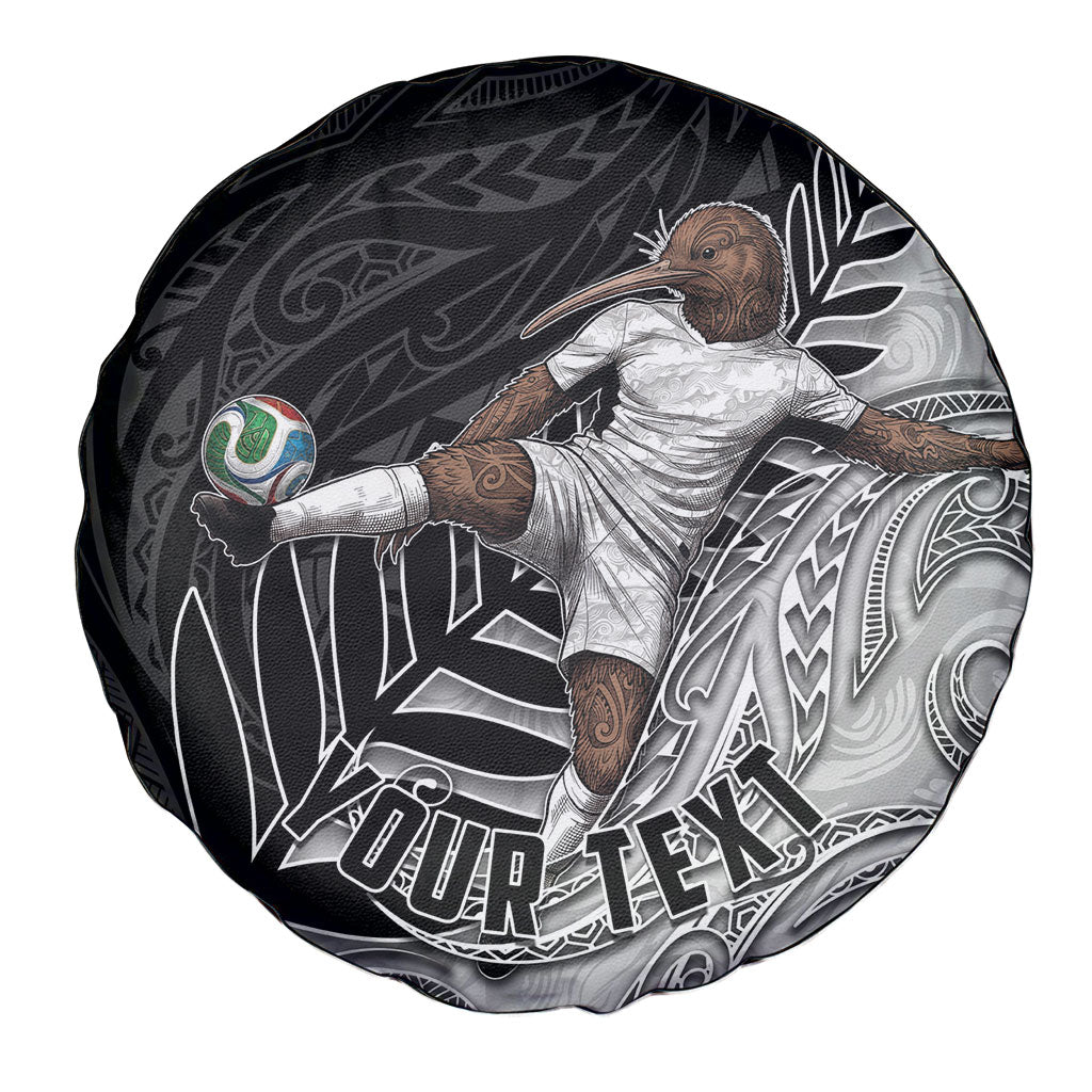 Personalized New Zealand Football Spare Tire Cover Kiwi Mascot with Silver Fern - Maori Tribal Tattoo Art