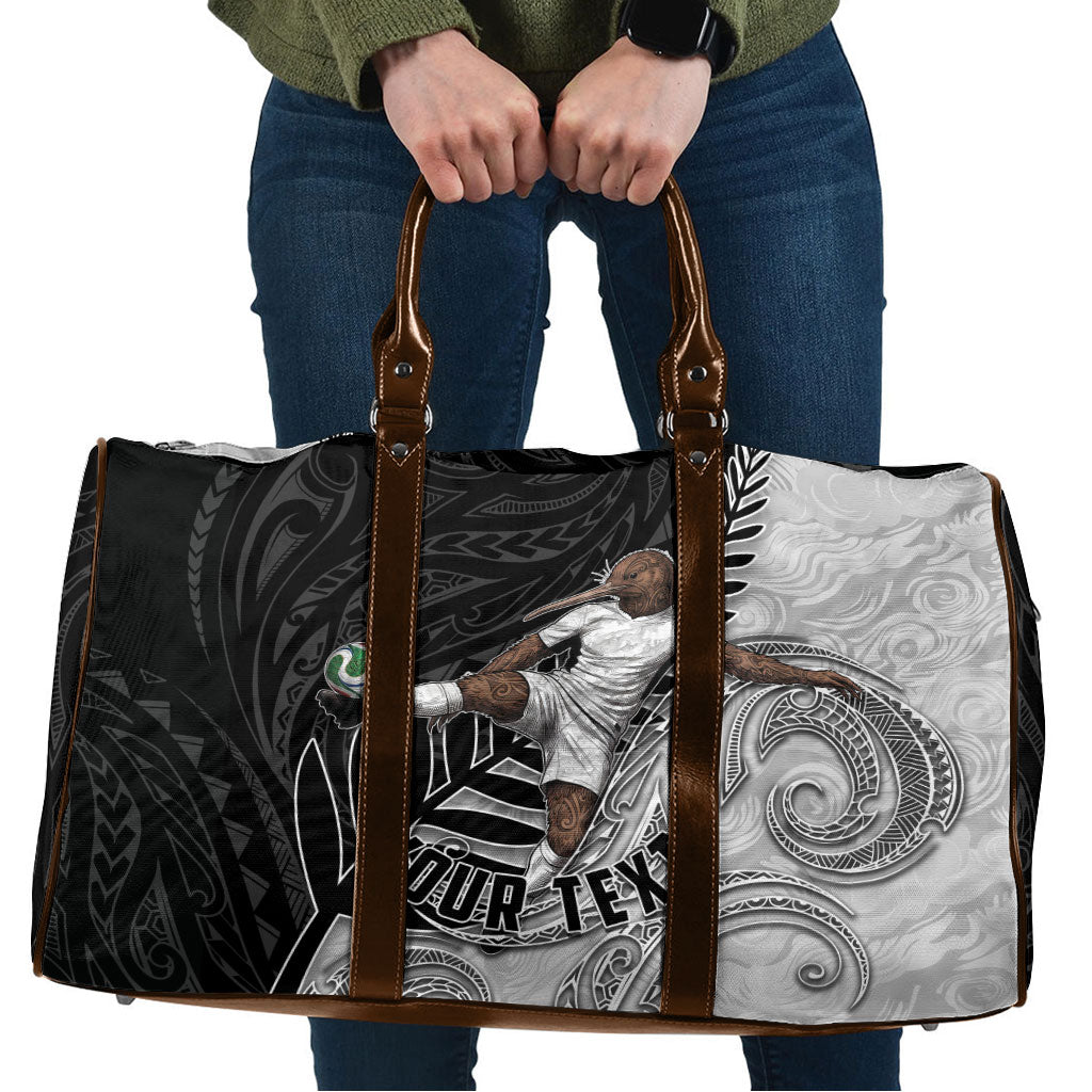Personalized New Zealand Football Travel Bag Kiwi Mascot with Silver Fern - Maori Tribal Tattoo Art