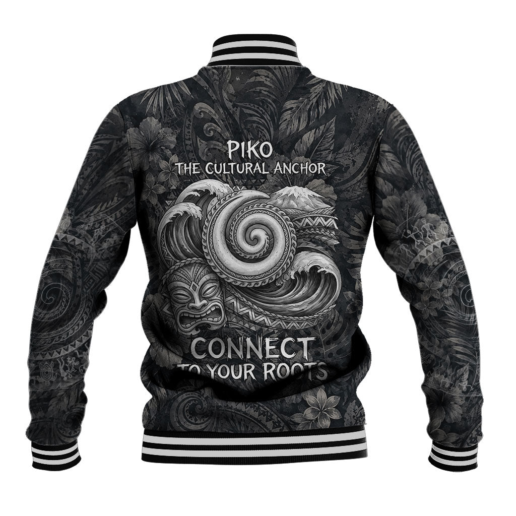 Hawaiian Piko Baseball Jacket Cultural Anchor Connect Your Roots Ocean Waves TS04 - Polynesian Pride