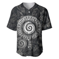 Hawaiian Piko Baseball Jersey Cultural Anchor Connect Your Roots Ocean Waves TS04 Black Grey - Polynesian Pride