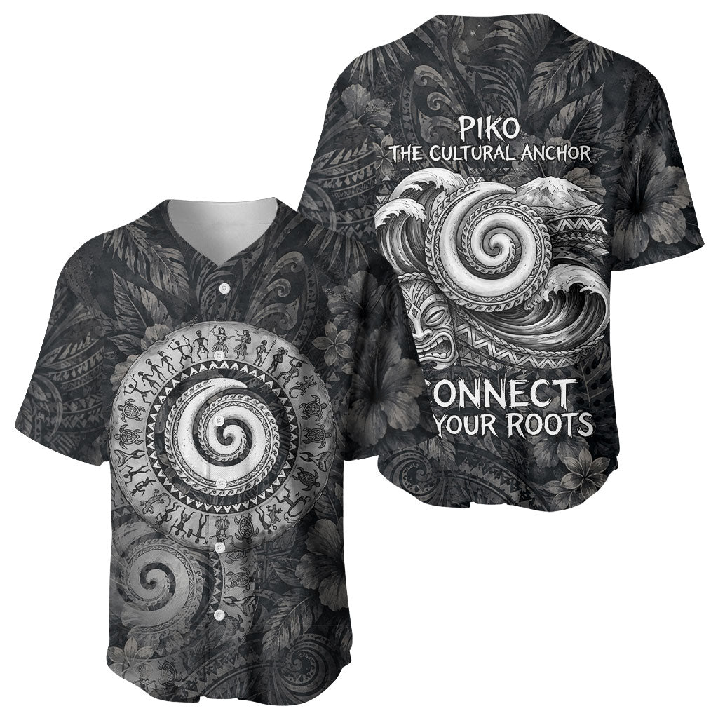 Hawaiian Piko Baseball Jersey Cultural Anchor Connect Your Roots Ocean Waves TS04 - Polynesian Pride