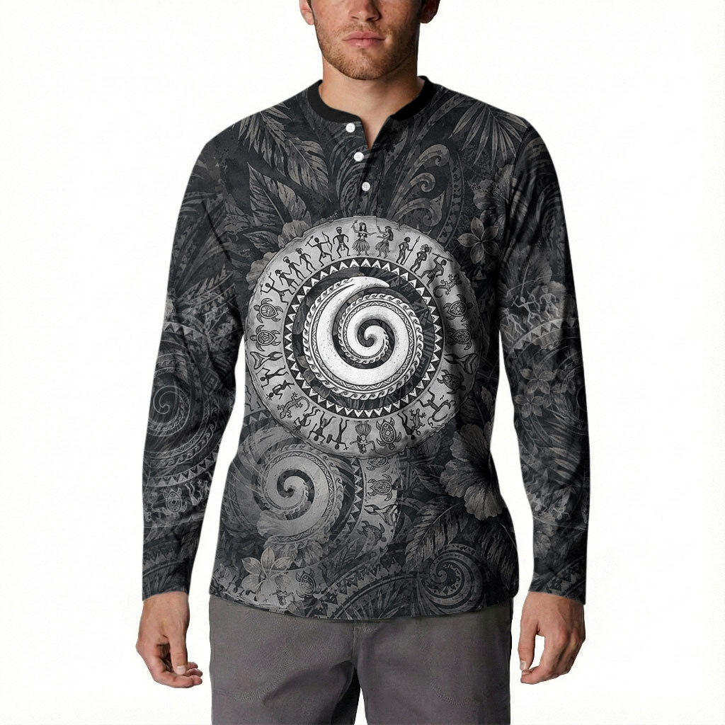 Hawaiian Piko Button Sweatshirt Cultural Anchor Connect Your Roots Ocean Waves TS04 - Polynesian Pride