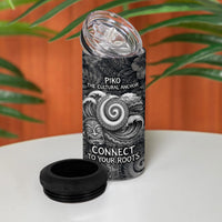 Hawaiian Piko 4 in 1 Can Cooler Tumbler Cultural Anchor Connect Your Roots Ocean Waves