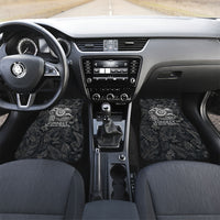 Hawaiian Piko Car Mats Cultural Anchor Connect Your Roots Ocean Waves TS04 Set 2pcs - Front Black Grey - Polynesian Pride