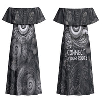 Hawaiian Piko Couples Matching Off Shoulder Maxi Dress and Hawaiian Shirt Cultural Anchor Connect Your Roots Ocean Waves TS04 - Polynesian Pride