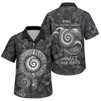Hawaiian Piko Family Matching Mermaid Dress and Hawaiian Shirt Cultural Anchor Connect Your Roots Ocean Waves TS04 Son's Shirt Black Grey - Polynesian Pride