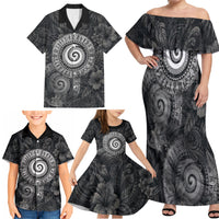 Hawaiian Piko Family Matching Off Shoulder Maxi Dress and Hawaiian Shirt Cultural Anchor Connect Your Roots Ocean Waves TS04 - Polynesian Pride