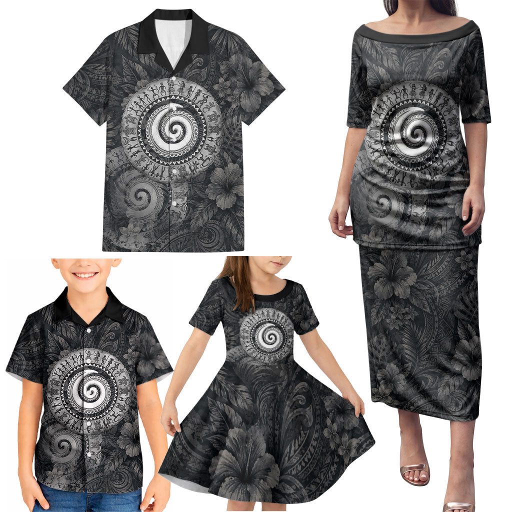 Hawaiian Piko Family Matching Puletasi and Hawaiian Shirt Cultural Anchor Connect Your Roots Ocean Waves TS04 - Polynesian Pride