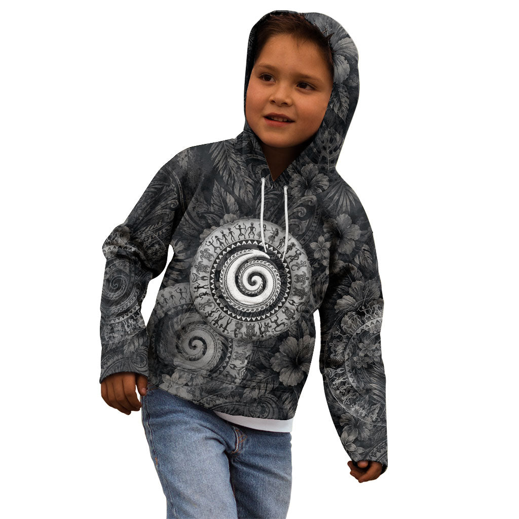 Hawaiian Piko Kid Hoodie Cultural Anchor Connect Your Roots Ocean Waves TS04 - Polynesian Pride