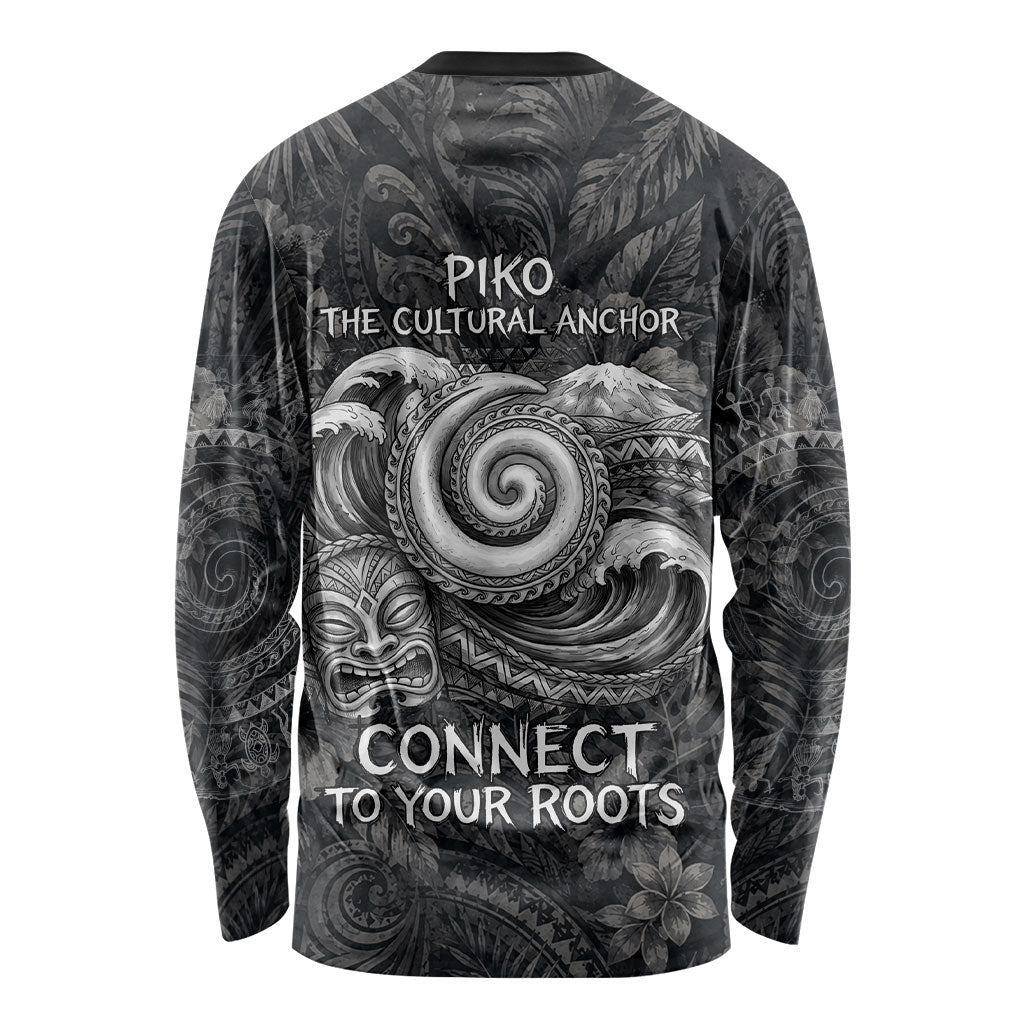 Hawaiian Piko Long Sleeve Shirt Cultural Anchor Connect Your Roots Ocean Waves TS04 - Polynesian Pride