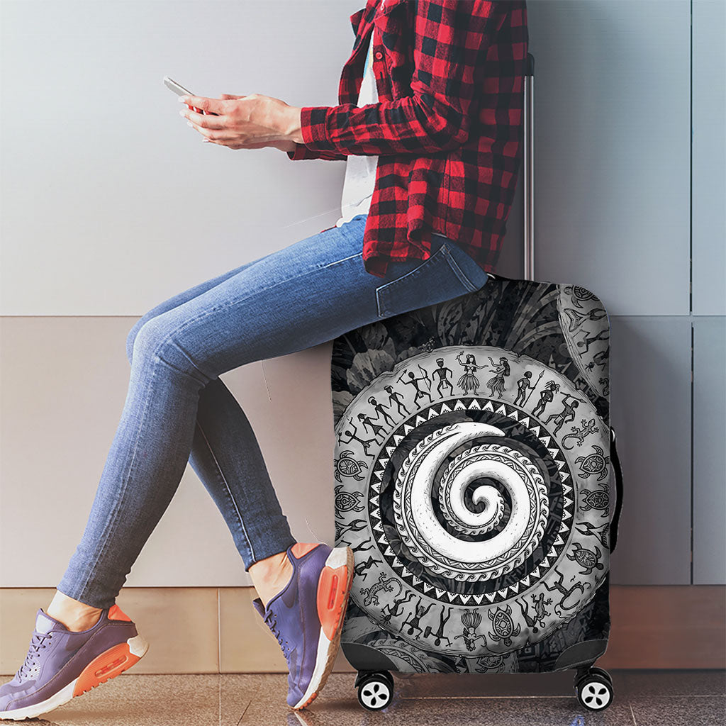 Hawaiian Piko Luggage Cover Cultural Anchor Connect Your Roots Ocean Waves TS04 - Polynesian Pride