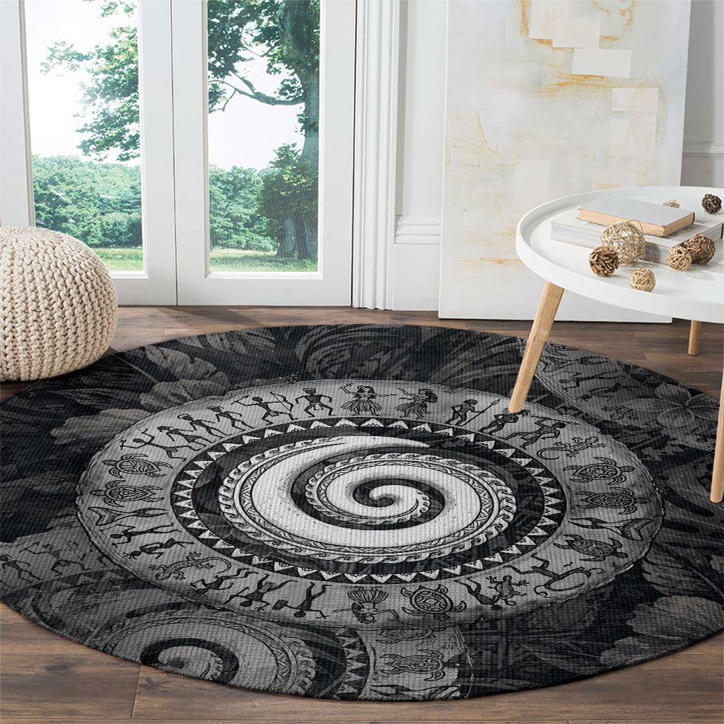 Hawaiian Piko Round Carpet Cultural Anchor Connect Your Roots Ocean Waves TS04 - Polynesian Pride