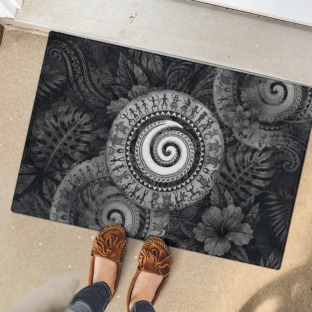 Hawaiian Piko Rubber Doormat Cultural Anchor Connect Your Roots Ocean Waves TS04 - Polynesian Pride