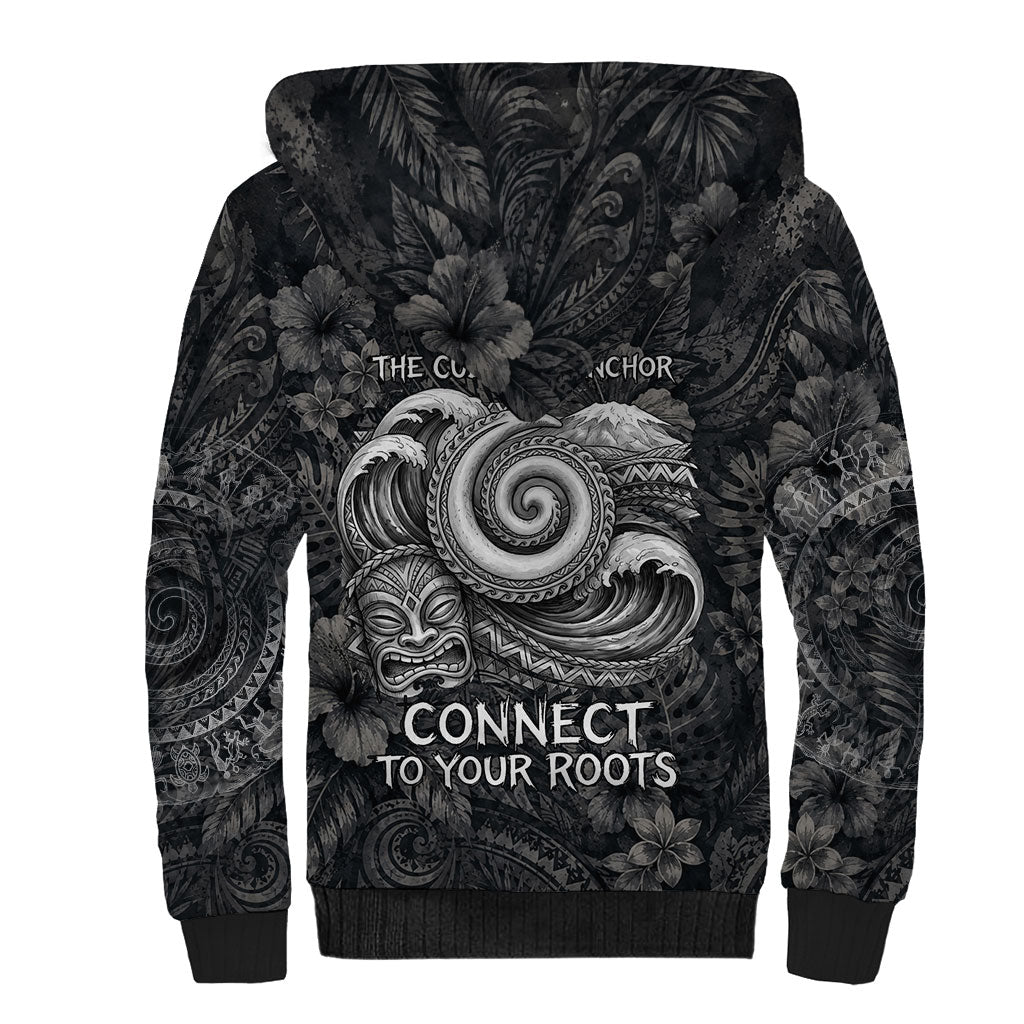 Hawaiian Piko Sherpa Hoodie Cultural Anchor Connect Your Roots Ocean Waves
