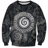 Hawaiian Piko Sweatshirt Cultural Anchor Connect Your Roots Ocean Waves TS04 Unisex Black Grey - Polynesian Pride