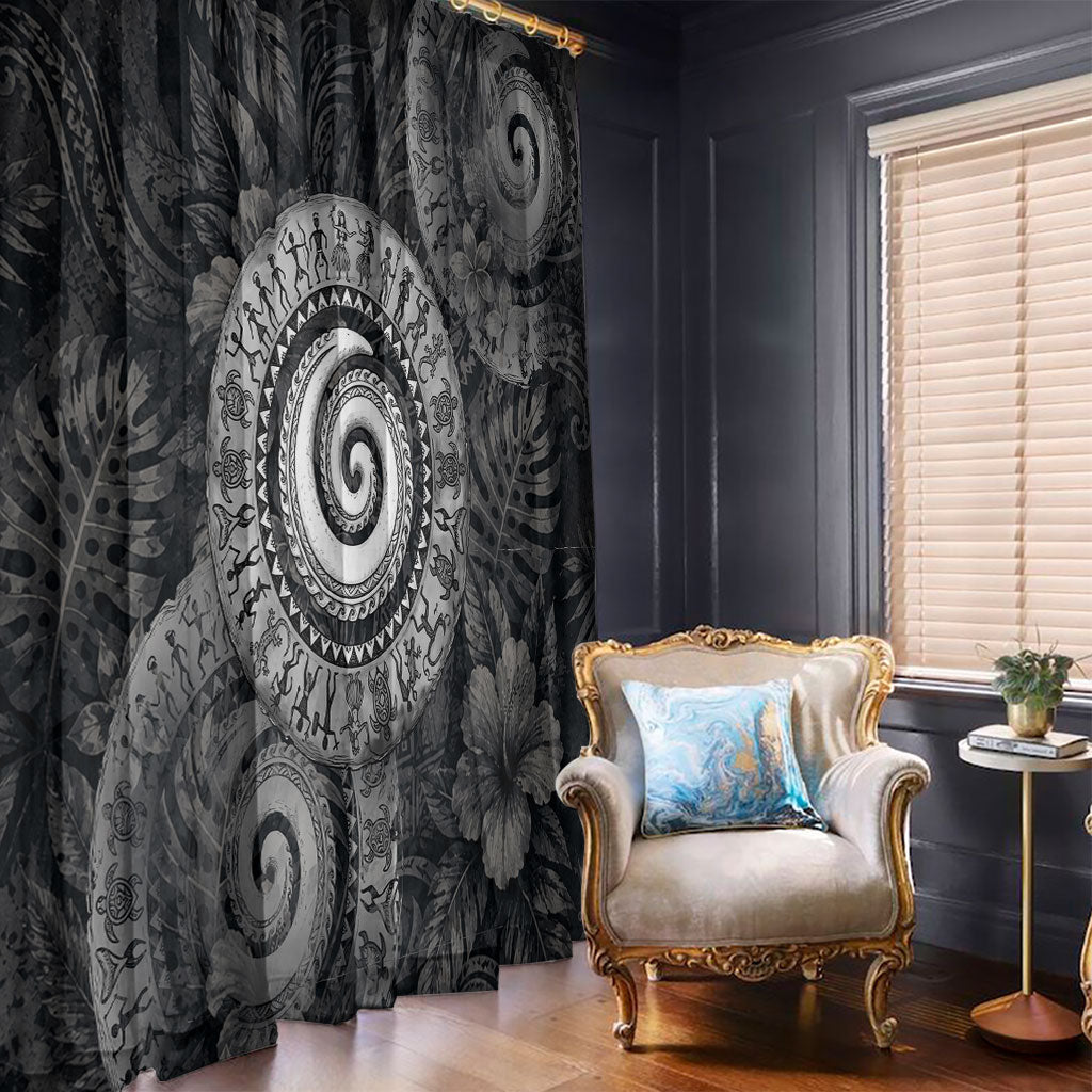 Hawaiian Piko Window Curtain Cultural Anchor Connect Your Roots Ocean Waves TS04 - Polynesian Pride