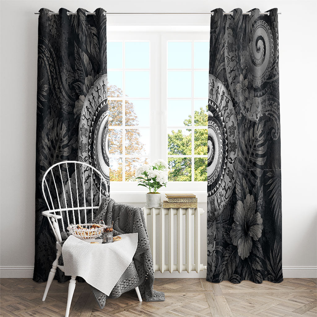 Hawaiian Piko Window Curtain Cultural Anchor Connect Your Roots Ocean Waves TS04 - Polynesian Pride