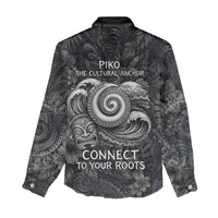 Hawaiian Piko Women Casual Shirt Cultural Anchor Connect Your Roots Ocean Waves TS04 - Polynesian Pride