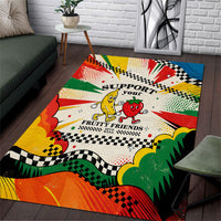 Support Your Fruity Friends Love Wins Gay Pride Area Rug LGBTQ Retro 30s Cartoon Checkered