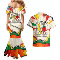 Support Your Fruity Friends Love Wins Gay Pride Couples Matching Mermaid Dress and Hawaiian Shirt LGBTQ Retro 30s Cartoon Checkered