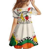 Support Your Fruity Friends Love Wins Gay Pride Family Matching Long Sleeve Bodycon Dress and Hawaiian Shirt LGBTQ Retro 30s Cartoon Checkered
