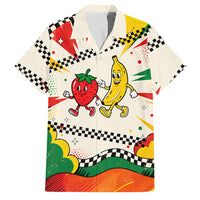 Support Your Fruity Friends Love Wins Gay Pride Family Matching Long Sleeve Bodycon Dress and Hawaiian Shirt LGBTQ Retro 30s Cartoon Checkered