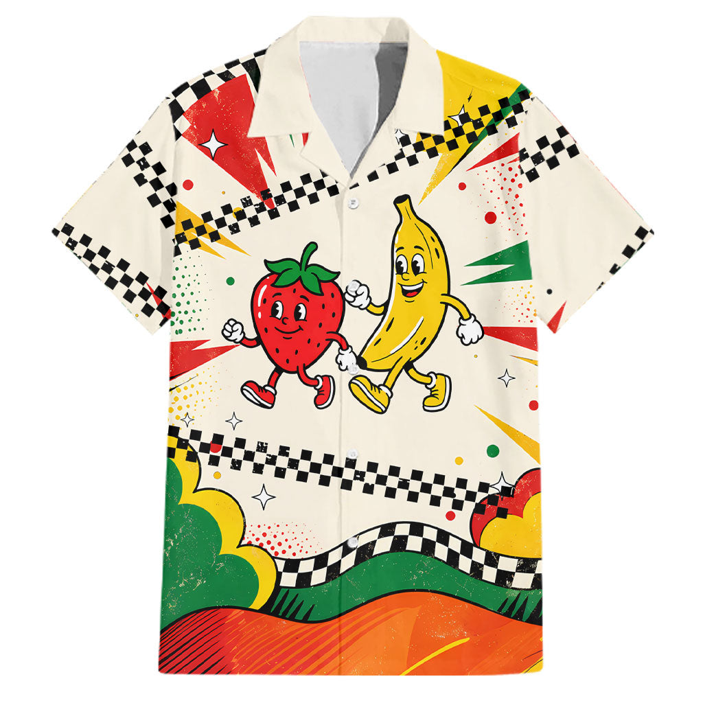 Support Your Fruity Friends Love Wins Gay Pride Family Matching Mermaid Dress and Hawaiian Shirt LGBTQ Retro 30s Cartoon Checkered