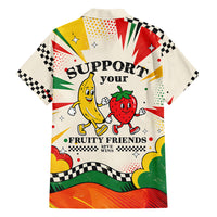 Support Your Fruity Friends Love Wins Gay Pride Family Matching Off Shoulder Maxi Dress and Hawaiian Shirt LGBTQ Retro 30s Cartoon Checkered