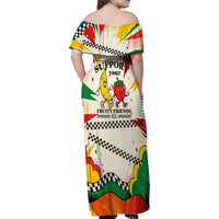 Support Your Fruity Friends Love Wins Gay Pride Family Matching Off Shoulder Maxi Dress and Hawaiian Shirt LGBTQ Retro 30s Cartoon Checkered