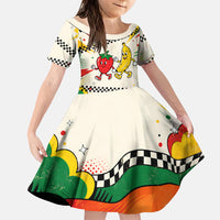 Support Your Fruity Friends Love Wins Gay Pride Family Matching Puletasi and Hawaiian Shirt LGBTQ Retro 30s Cartoon Checkered