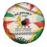 Support Your Fruity Friends Love Wins Gay Pride Spare Tire Cover LGBTQ Retro 30s Cartoon Checkered