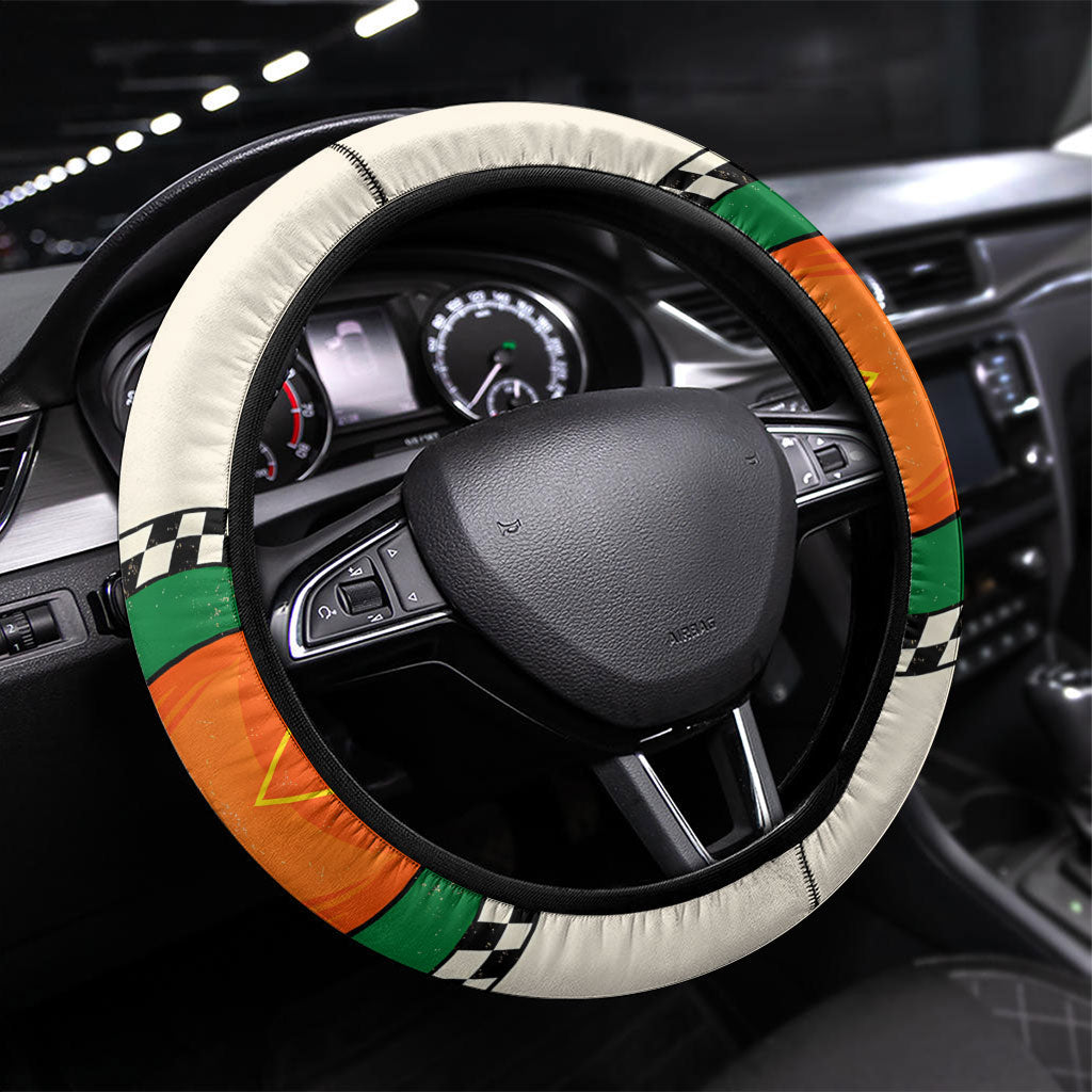 Support Your Fruity Friends Love Wins Gay Pride Steering Wheel Cover LGBTQ Retro 30s Cartoon Checkered