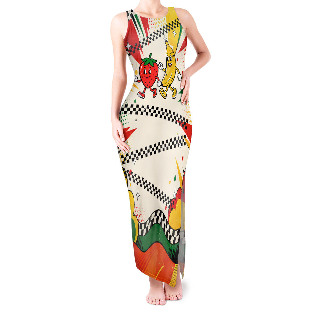 Support Your Fruity Friends Love Wins Gay Pride Tank Maxi Dress LGBTQ Retro 30s Cartoon Checkered