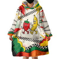 Support Your Fruity Friends Love Wins Gay Pride Wearable Blanket Hoodie LGBTQ Retro 30s Cartoon Checkered