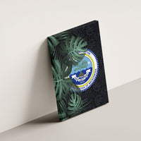 Federated States Of Micronesia Canvas Wall Art FSM Tropical Monstera Leaf Dark Tribal Pattern TS04 - Polynesian Pride