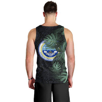 Federated States Of Micronesia Men Tank Top FSM Tropical Monstera Leaf Dark Tribal Pattern TS04 - Polynesian Pride