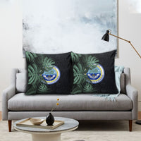 Federated States Of Micronesia Pillow Cover FSM Tropical Monstera Leaf Dark Tribal Pattern TS04 - Polynesian Pride