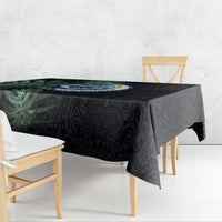 Federated States Of Micronesia Tablecloth FSM Tropical Monstera Leaf Dark Tribal Pattern TS04 - Polynesian Pride