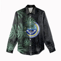 Federated States Of Micronesia Women Casual Shirt FSM Tropical Monstera Leaf Dark Tribal Pattern TS04 - Polynesian Pride