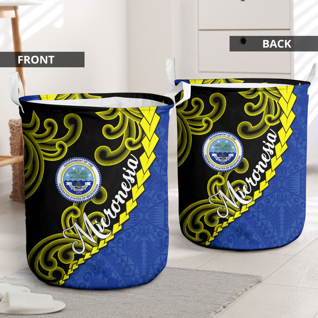 Federated States Of Micronesia FSM Laundry Basket Pacific Islander Tribal Swirl Geometric Pattern TS04 - Polynesian Pride