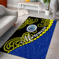 Federated States Of Micronesia FSM Area Rug Pacific Islander Tribal Swirl Geometric Pattern