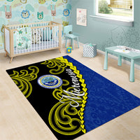 Federated States Of Micronesia FSM Area Rug Pacific Islander Tribal Swirl Geometric Pattern