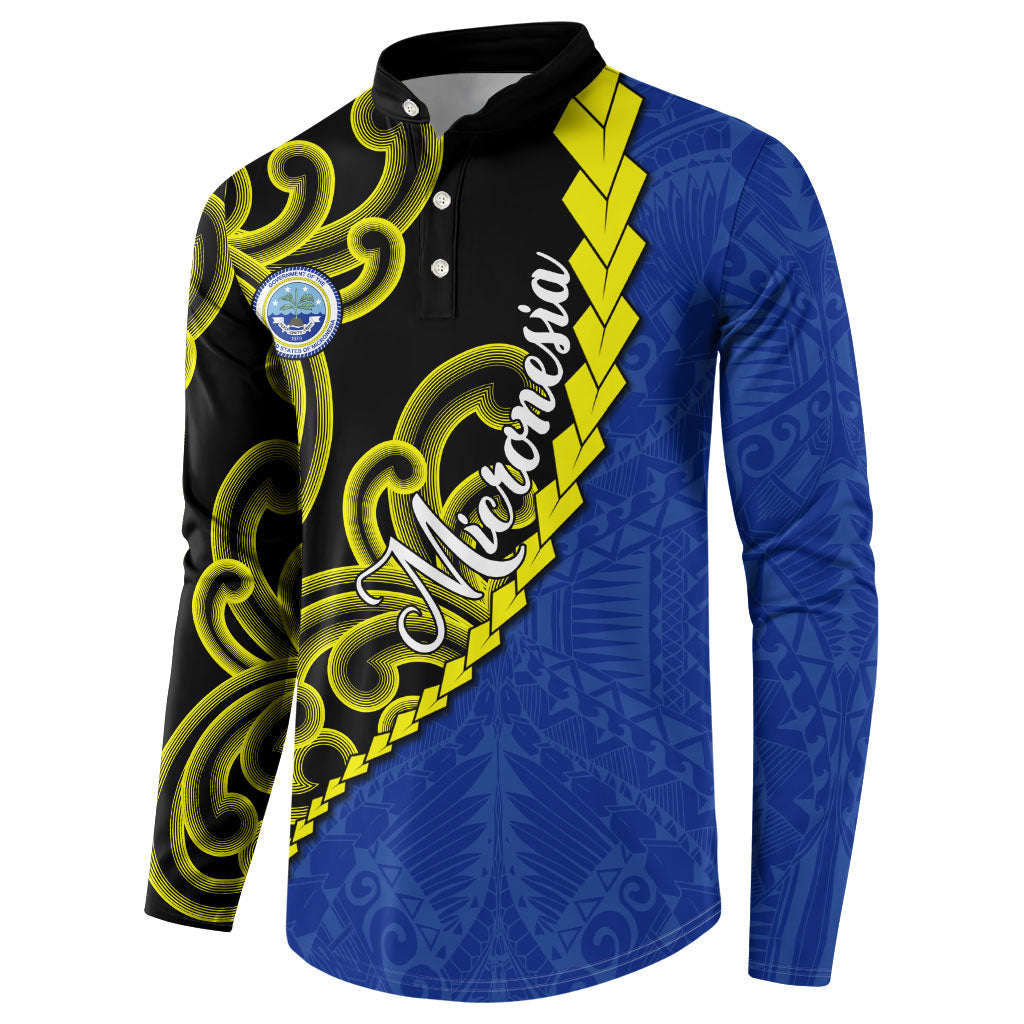 Federated States Of Micronesia FSM Button Sweatshirt Pacific Islander Tribal Swirl Geometric Pattern TS04 - Polynesian Pride