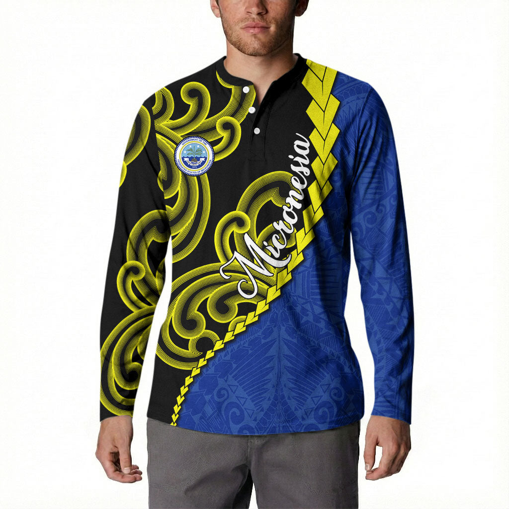 Federated States Of Micronesia FSM Button Sweatshirt Pacific Islander Tribal Swirl Geometric Pattern TS04 - Polynesian Pride