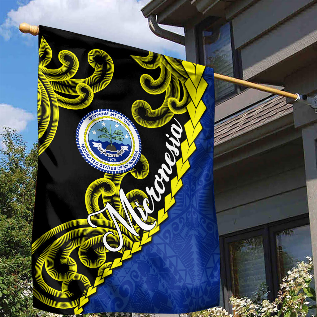 Federated States Of Micronesia FSM Garden Flag Pacific Islander Tribal Swirl Geometric Pattern TS04 - Polynesian Pride