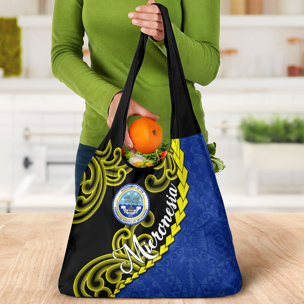 Federated States Of Micronesia FSM Grocery Bag Pacific Islander Tribal Swirl Geometric Pattern TS04 - Polynesian Pride