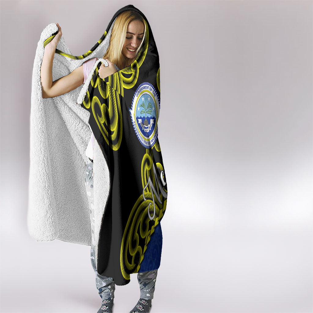 Federated States Of Micronesia FSM Hooded Blanket Pacific Islander Tribal Swirl Geometric Pattern TS04 - Polynesian Pride