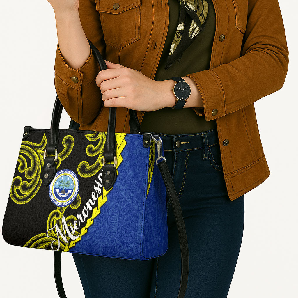 Federated States Of Micronesia FSM Leather Bag Pacific Islander Tribal Swirl Geometric Pattern TS04 - Polynesian Pride