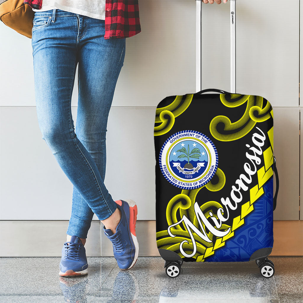 Federated States Of Micronesia FSM Luggage Cover Pacific Islander Tribal Swirl Geometric Pattern TS04 - Polynesian Pride