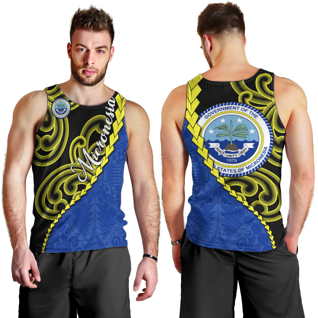 Federated States Of Micronesia FSM Men Tank Top Pacific Islander Tribal Swirl Geometric Pattern TS04 - Polynesian Pride